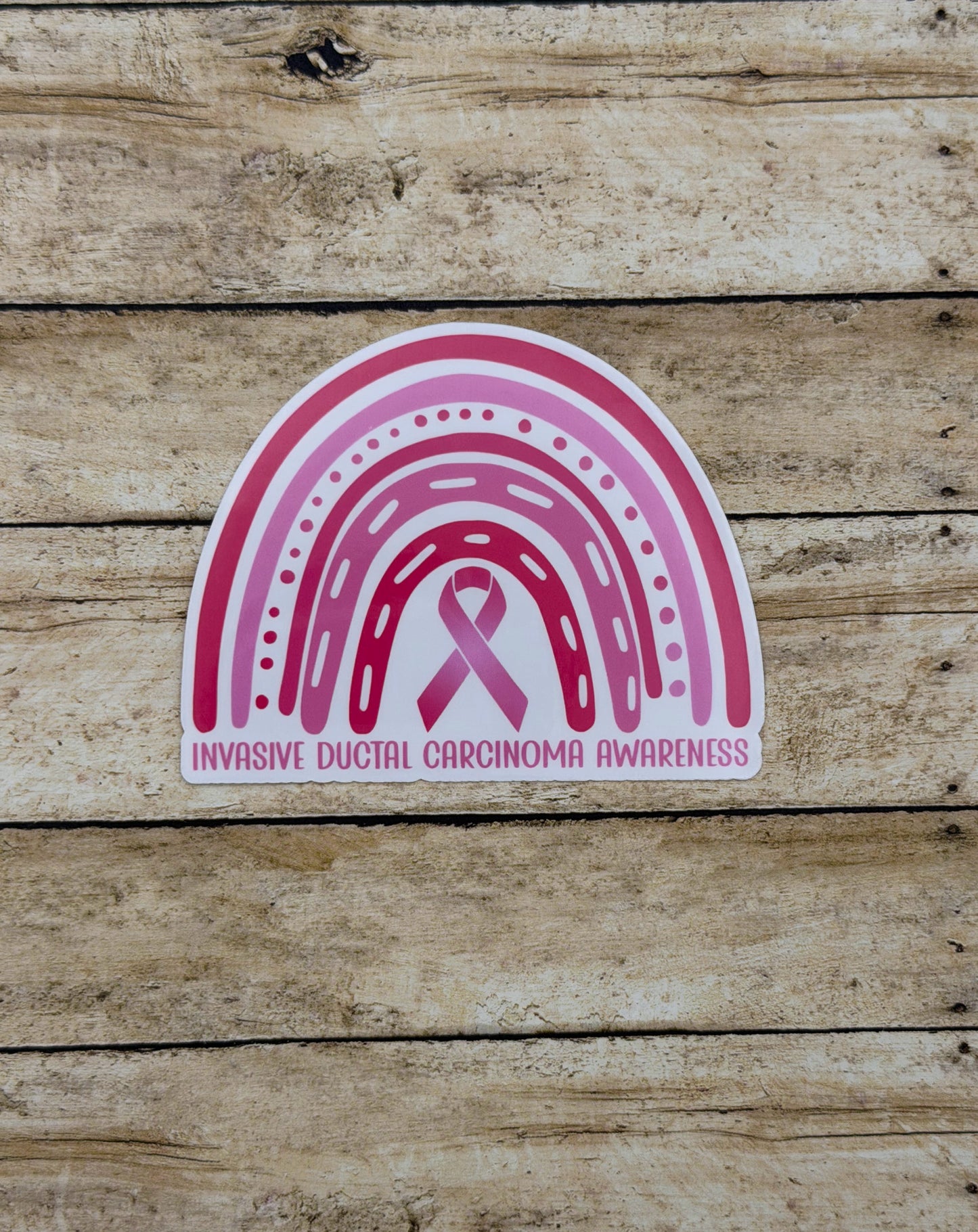 Invasive Ductal Carcinoma (IDC) Awareness Rainbow Sticker or Magnet