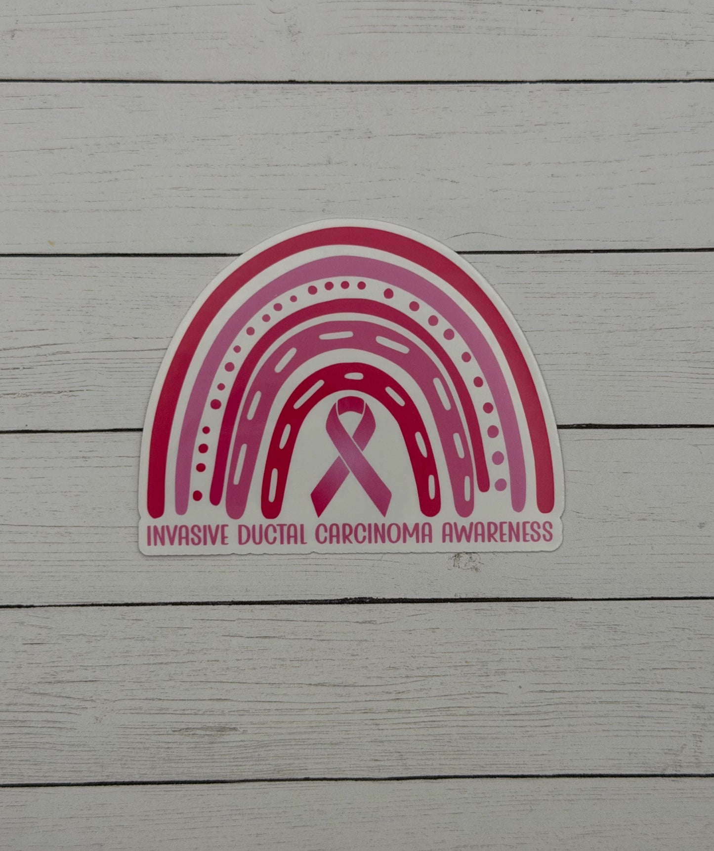 Invasive Ductal Carcinoma (IDC) Awareness Rainbow Sticker or Magnet