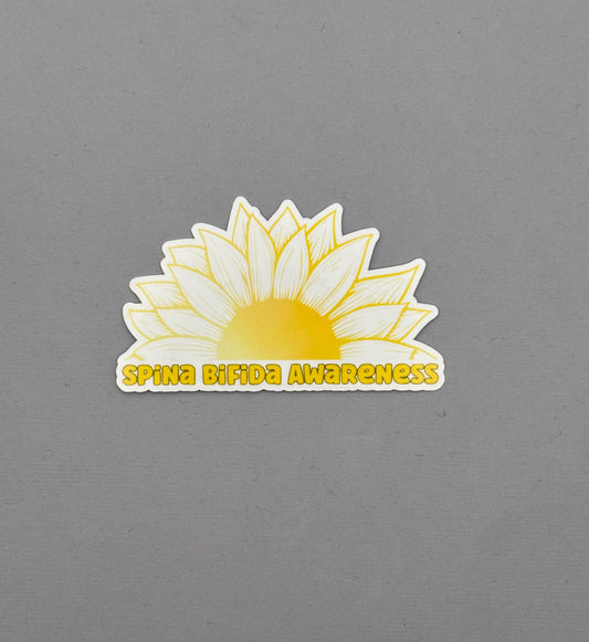 Spina Bifida Awareness Sunflower Sticker