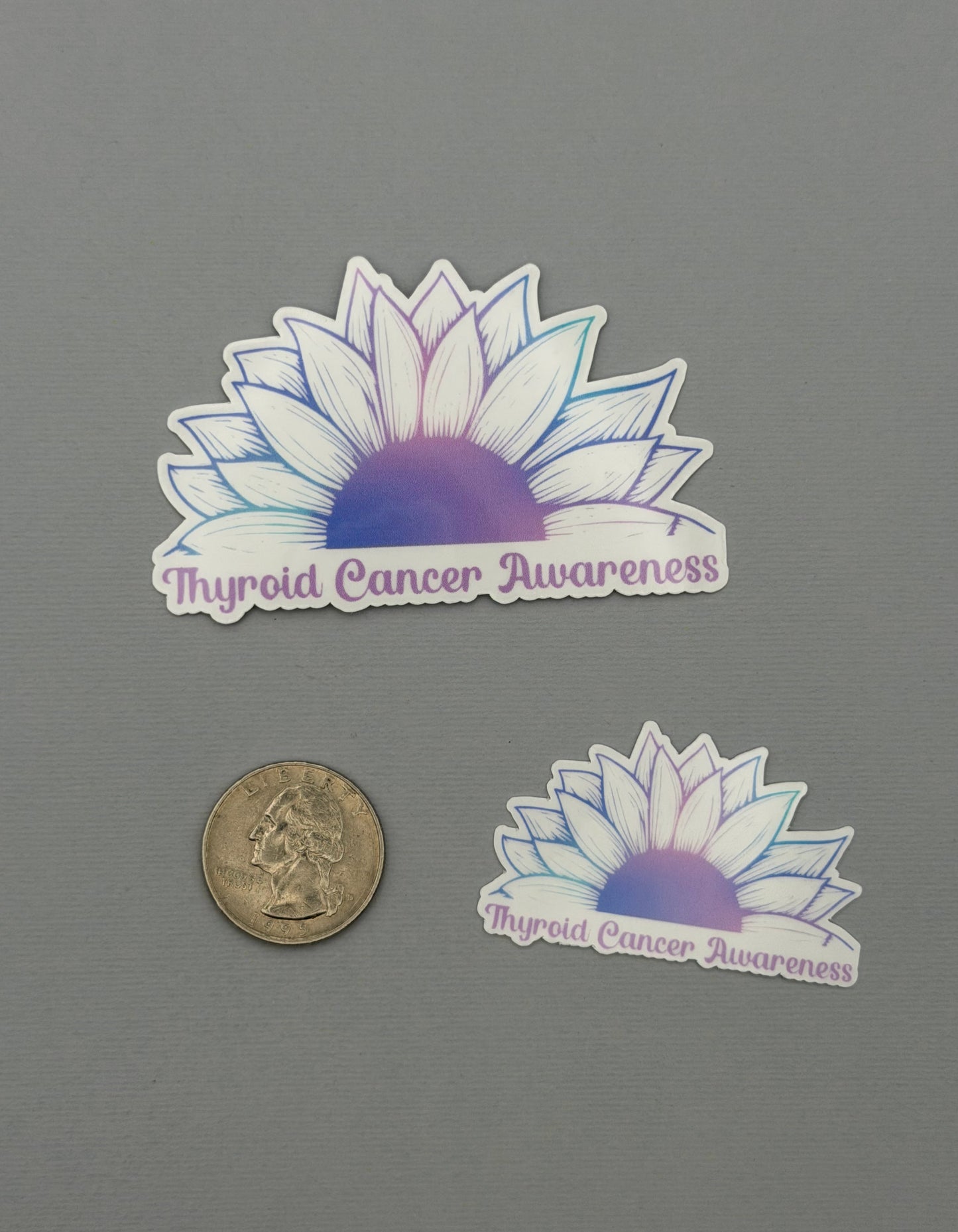 Thyroid Cancer Awareness Sunflower Sticker or Magnet