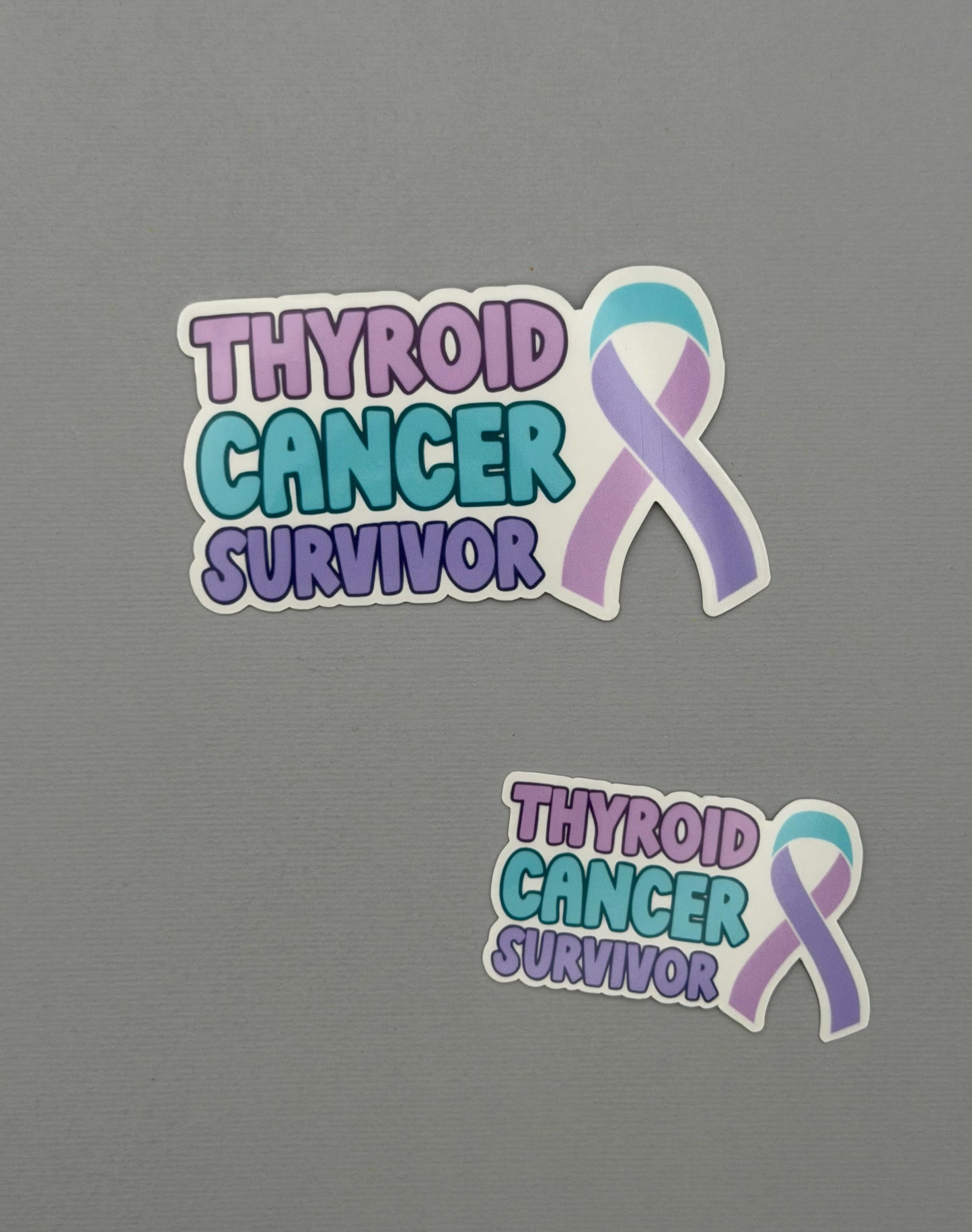 Thyroid Cancer Survivor with Ribbon Sticker or Magnet