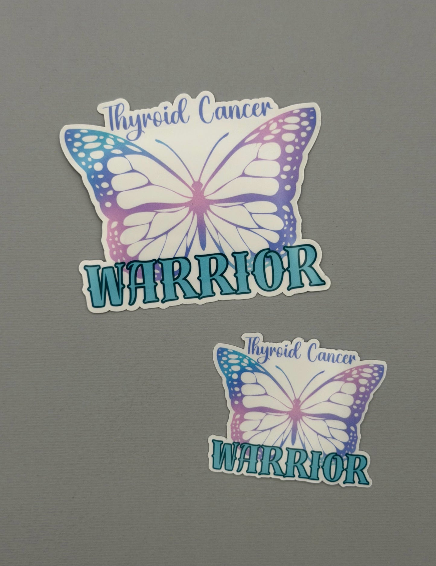 Thyroid Cancer Warrior Butterfly Sticker or Magnet