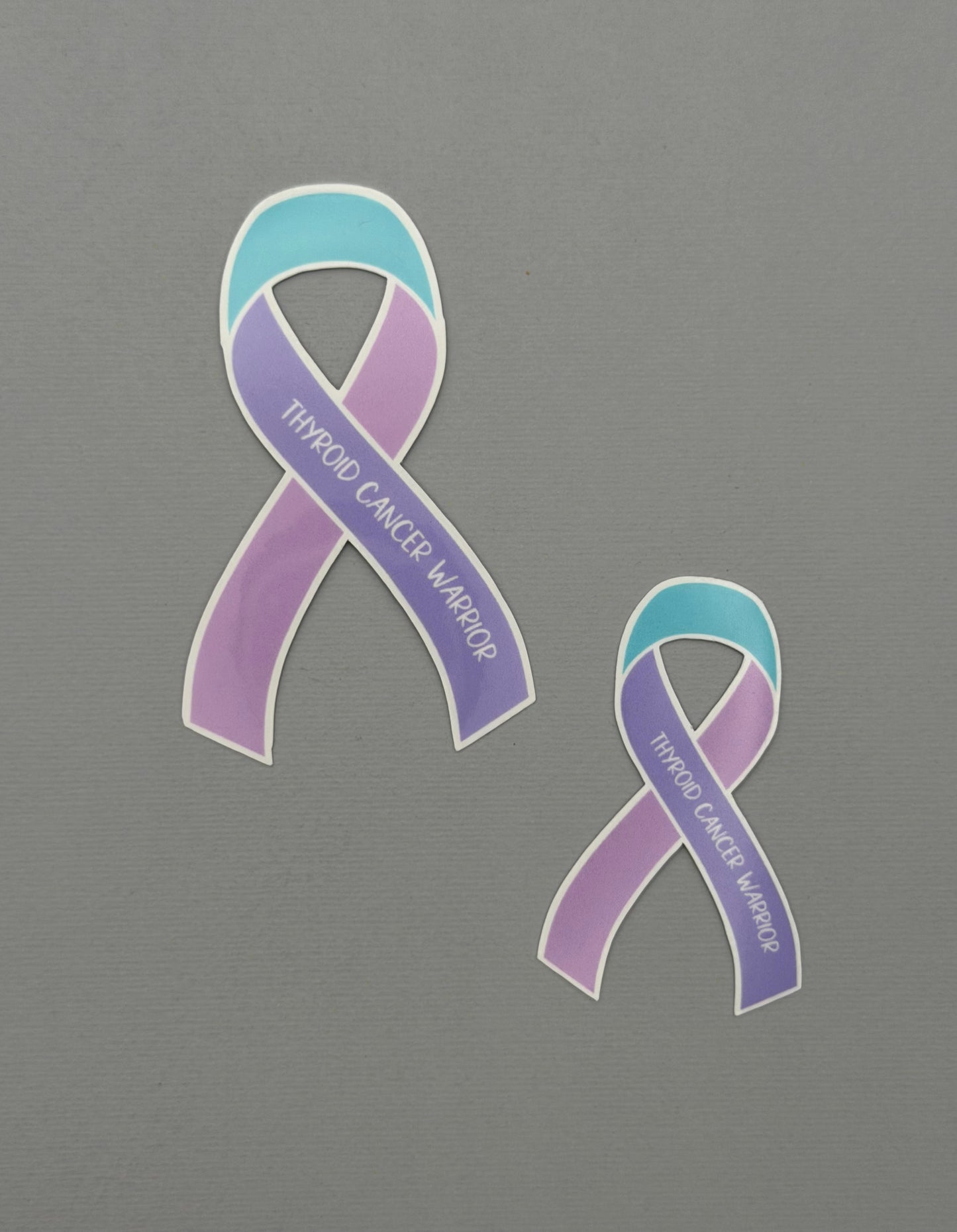 Thyroid Cancer Warrior Ribbon Sticker or Magnet