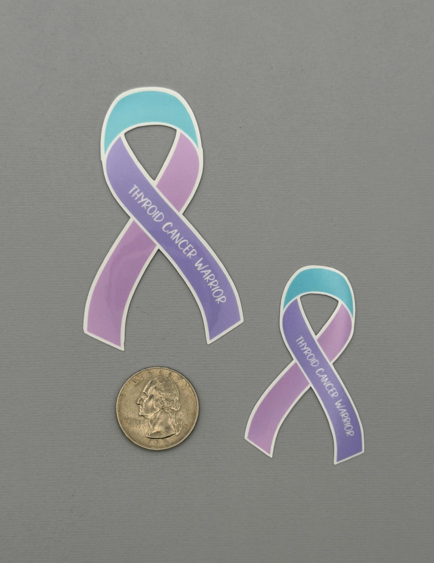 Thyroid Cancer Warrior Ribbon Sticker or Magnet