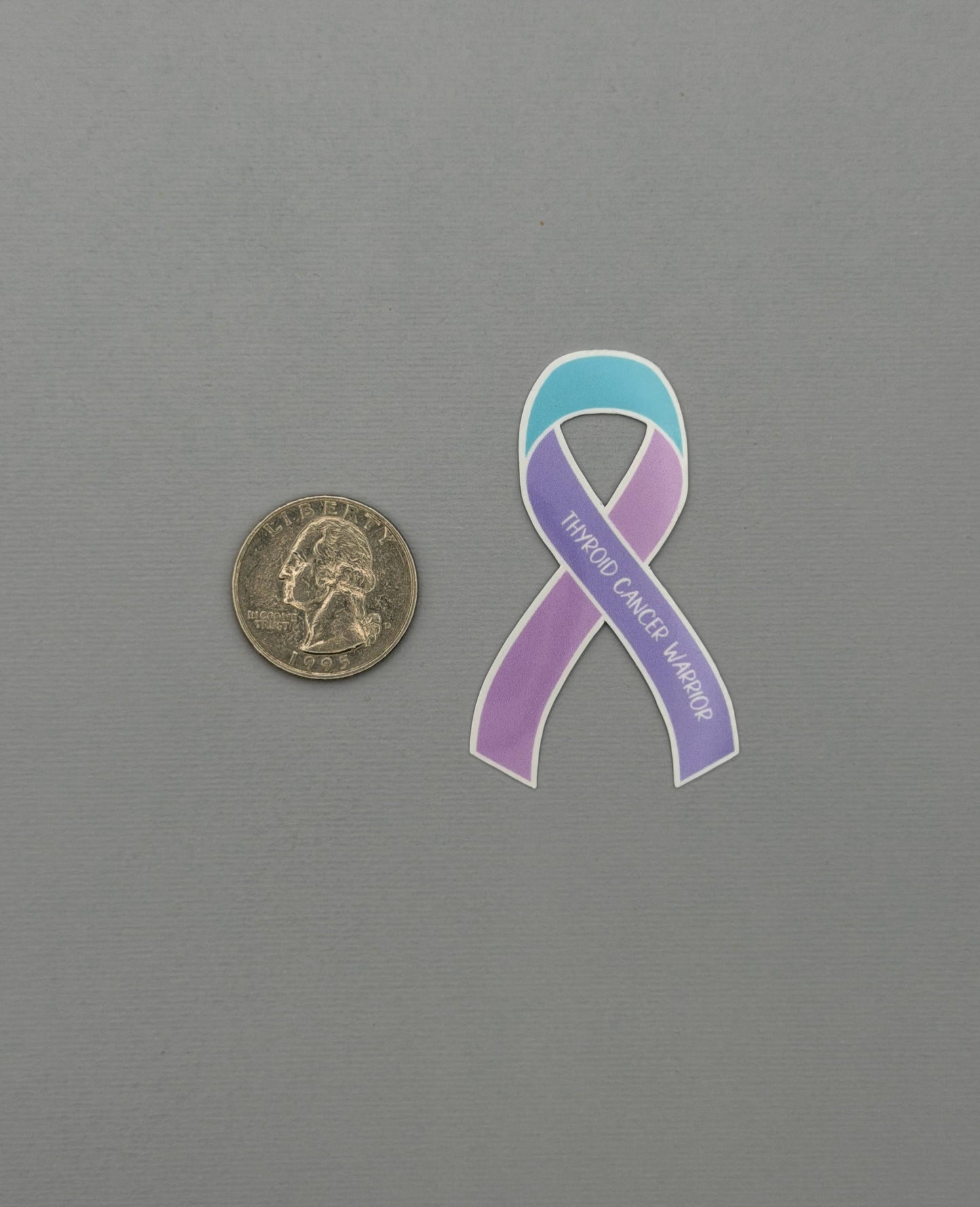 Thyroid Cancer Warrior Ribbon Sticker or Magnet