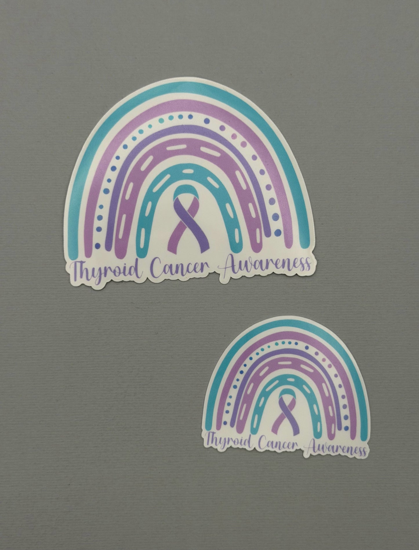 Thyroid Cancer Awareness Rainbow Sticker or Magnet