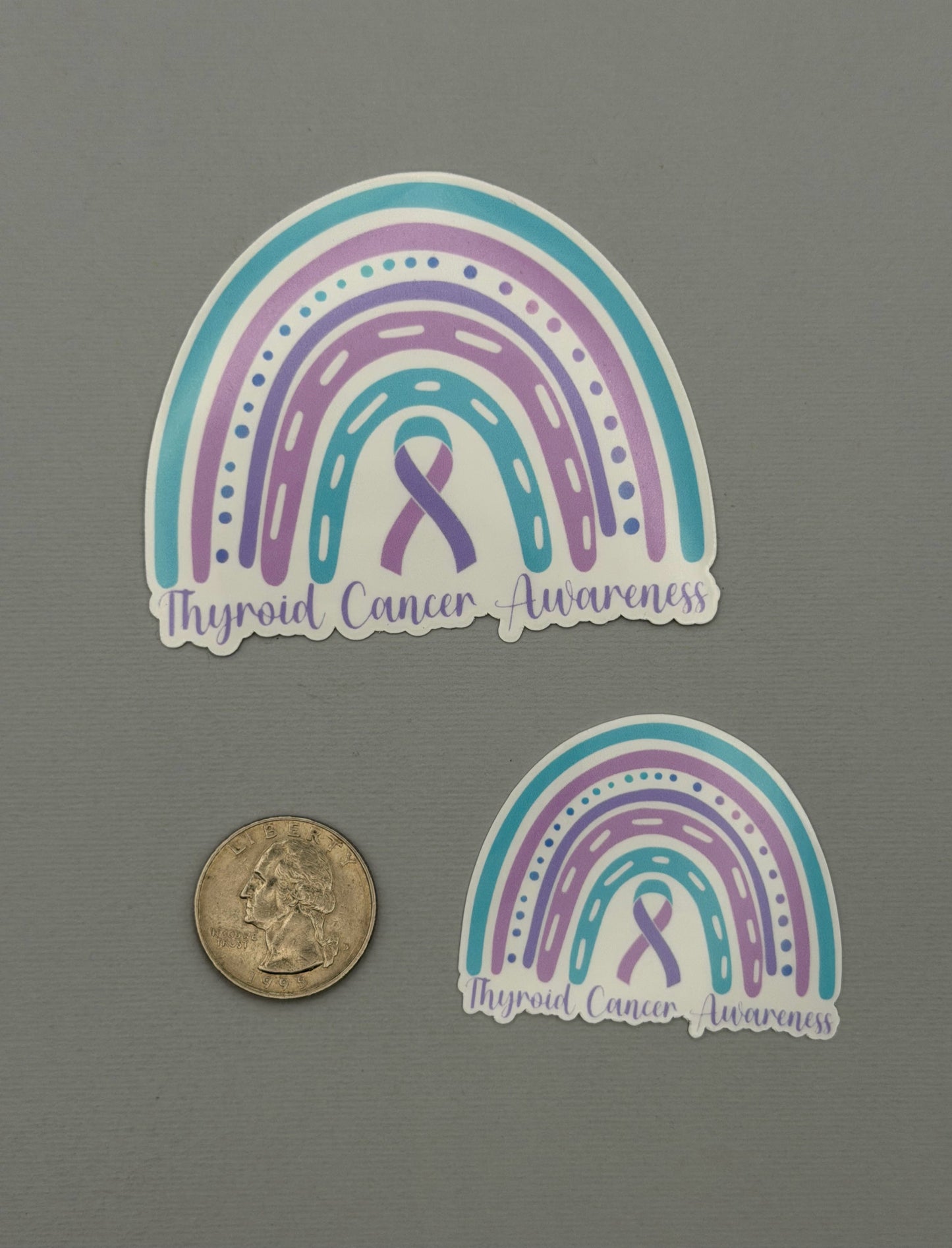 Thyroid Cancer Awareness Rainbow Sticker or Magnet