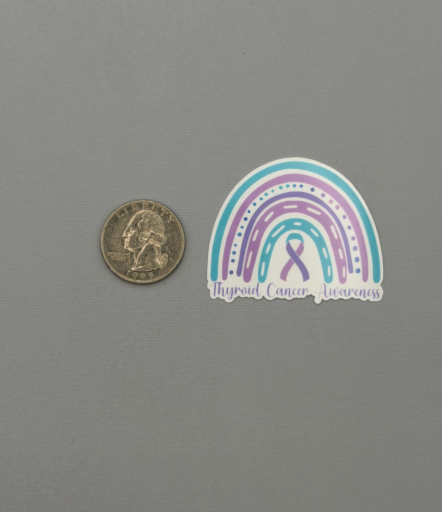 Thyroid Cancer Awareness Rainbow Sticker or Magnet