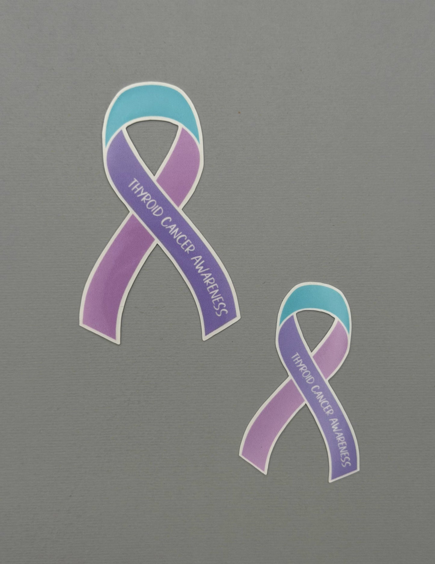 Thyroid Cancer Awareness Ribbon Sticker or Magnet