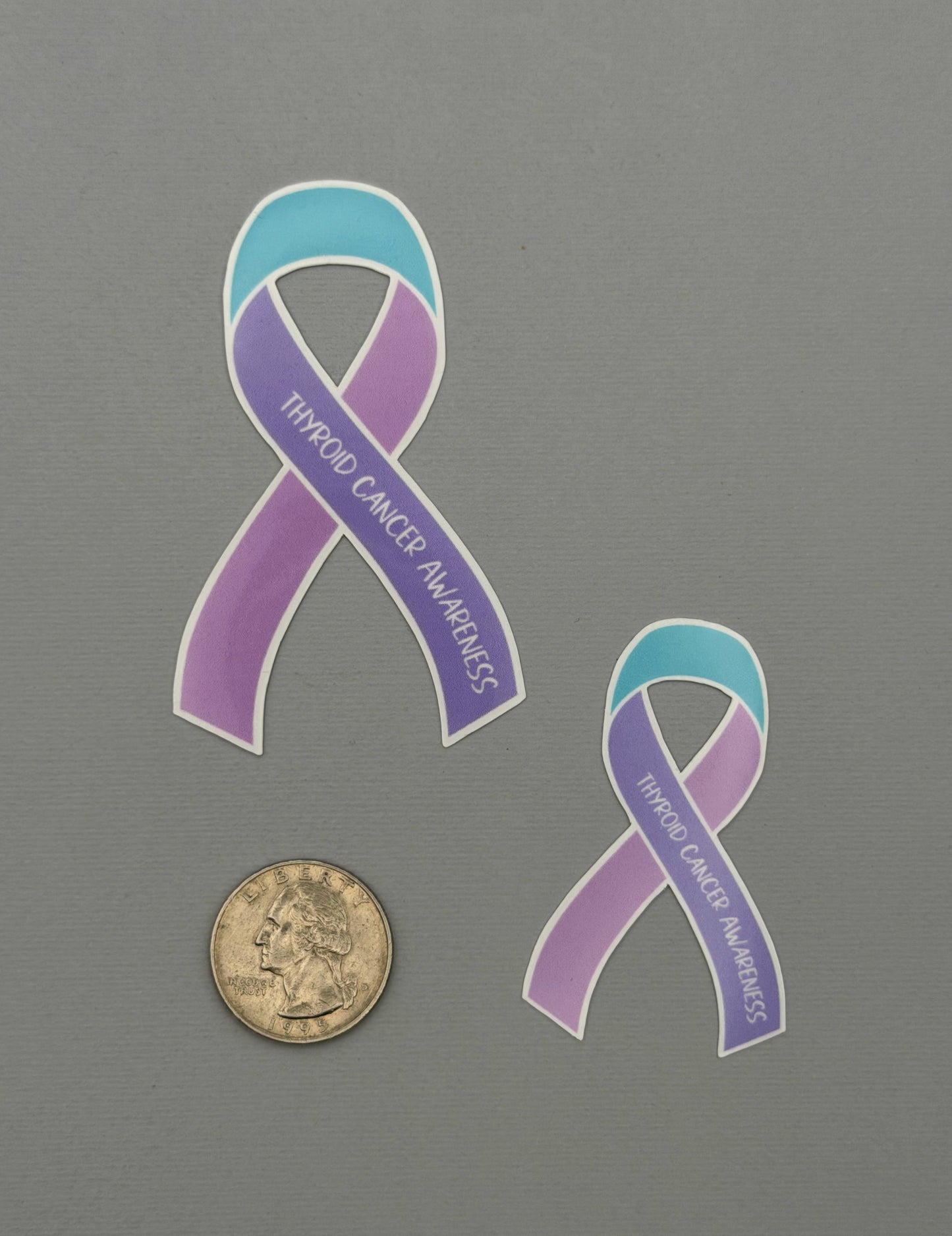 Thyroid Cancer Awareness Ribbon Sticker or Magnet