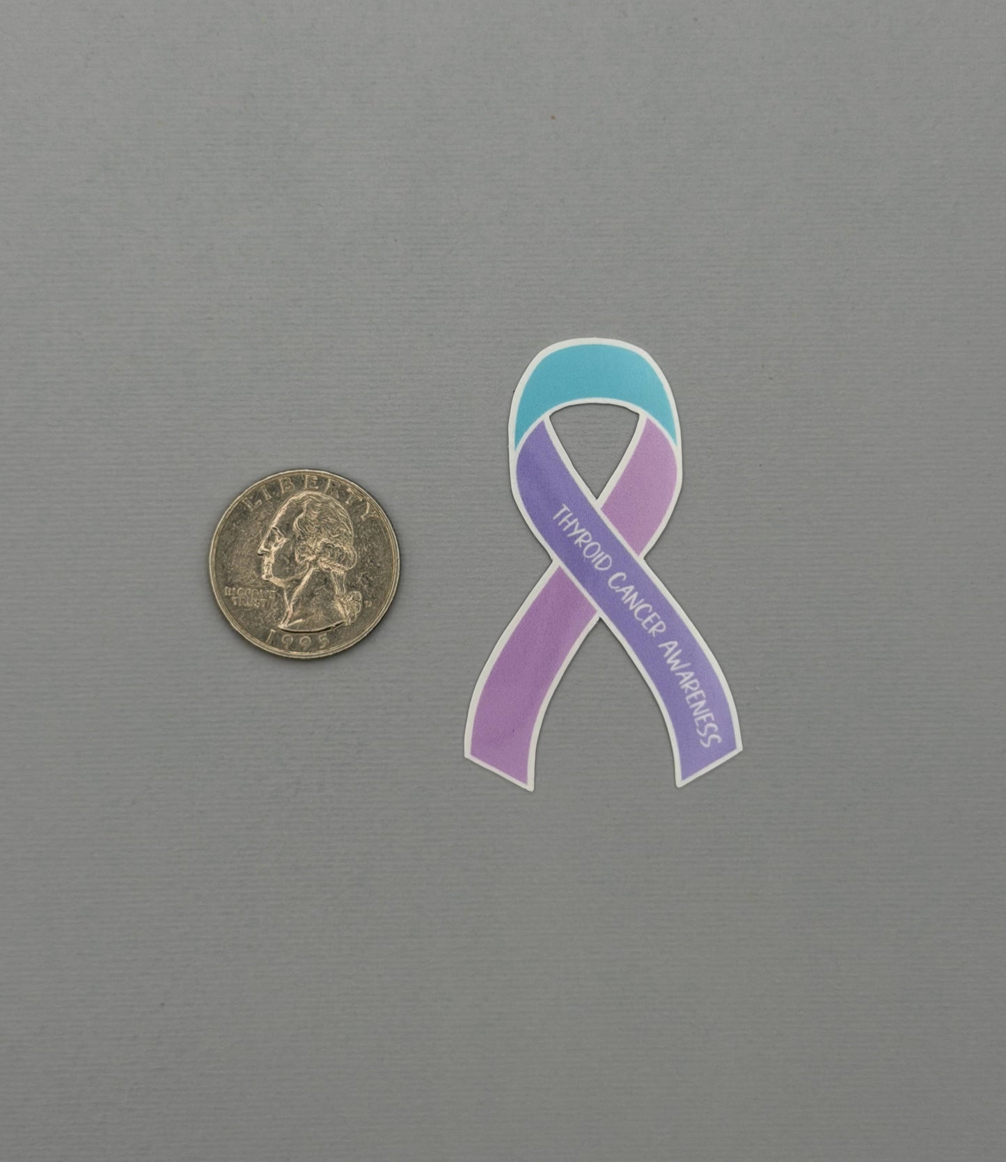Thyroid Cancer Awareness Ribbon Sticker or Magnet