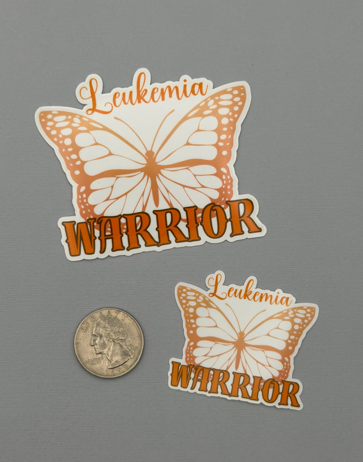 Leukemia Warrior Butterfly Sticker or Magnet