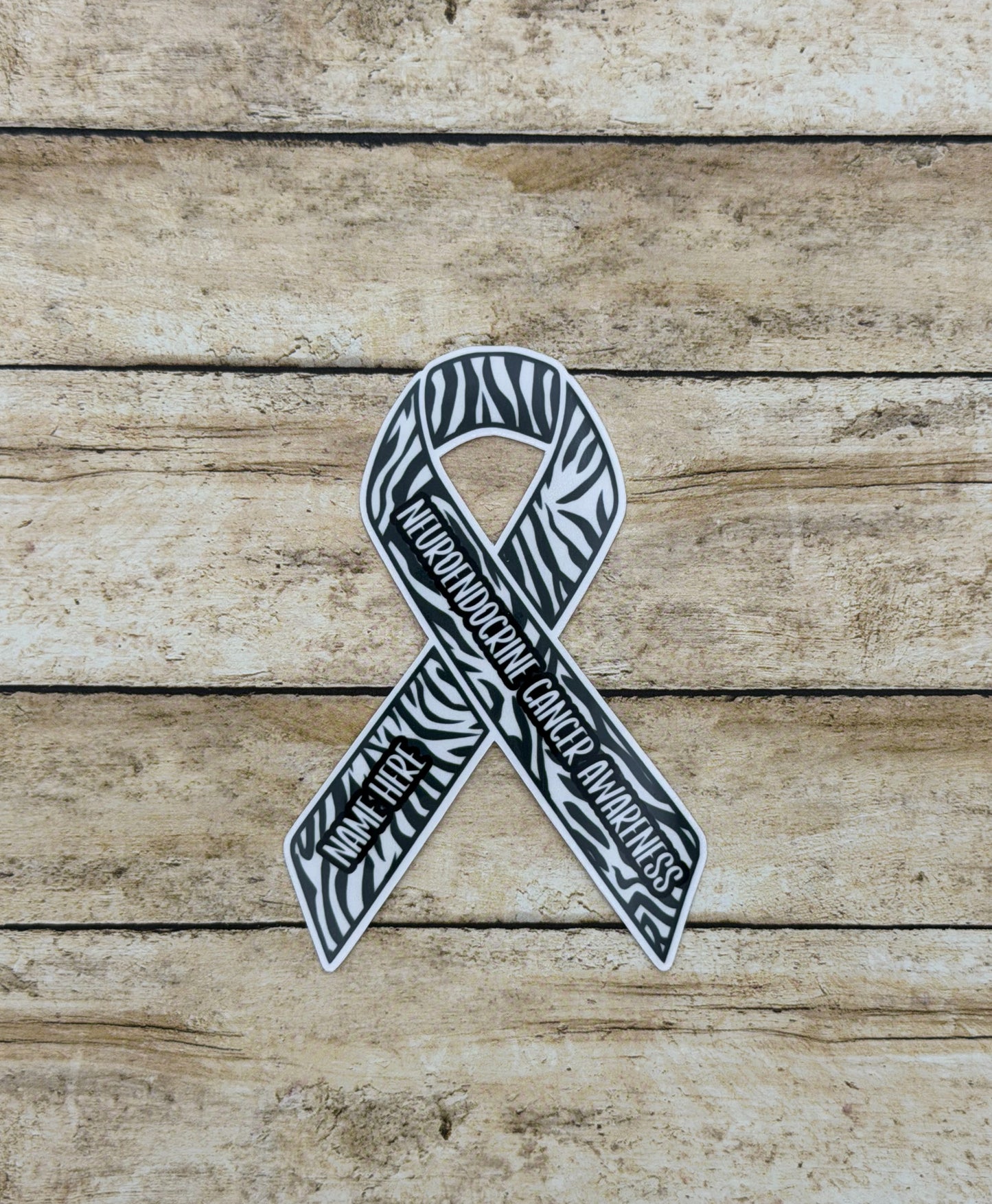 Neuroendocrine Cancer Awareness Custom Ribbon Sticker or Magnet