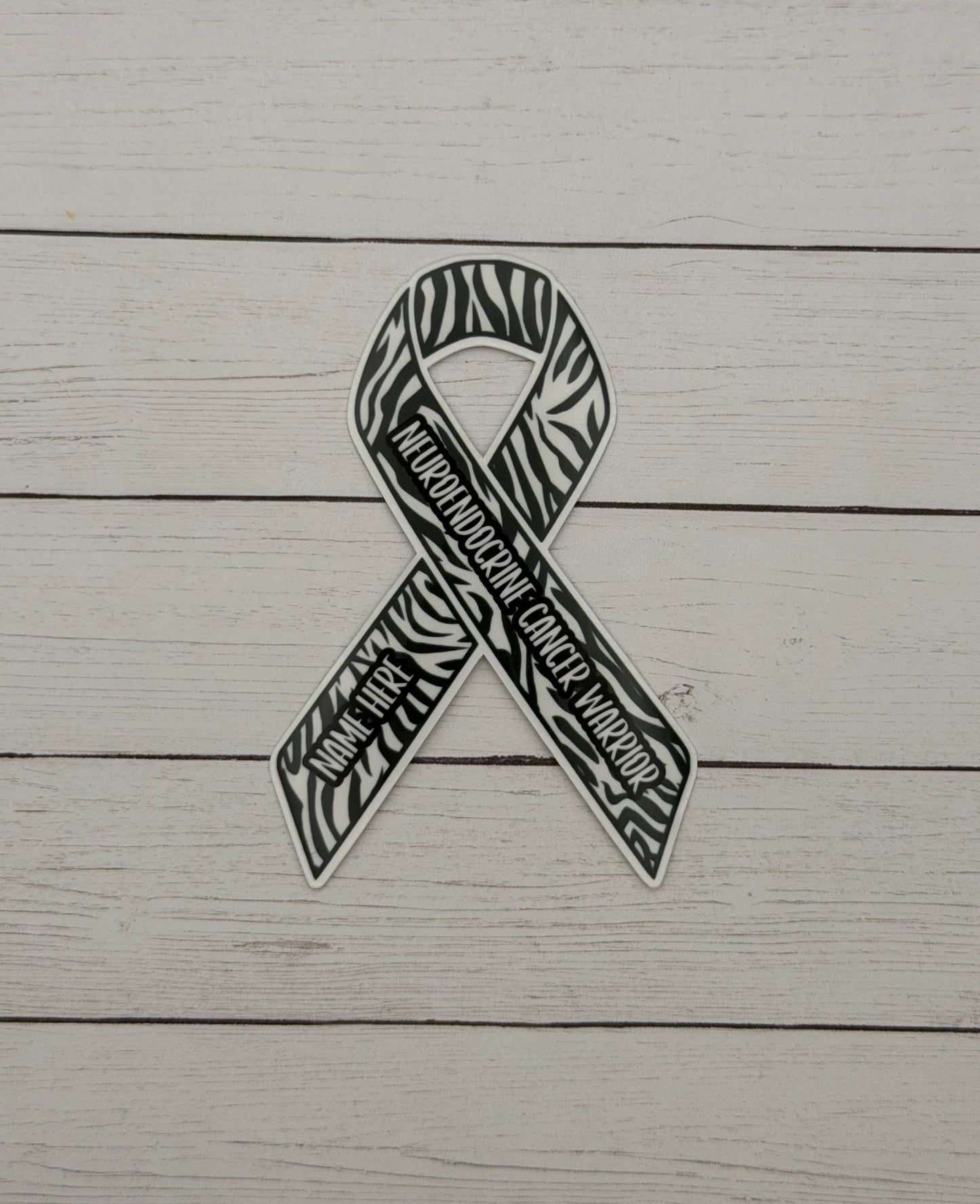 Neuroendocrine Cancer Warrior Custom Ribbon Sticker or Magnet
