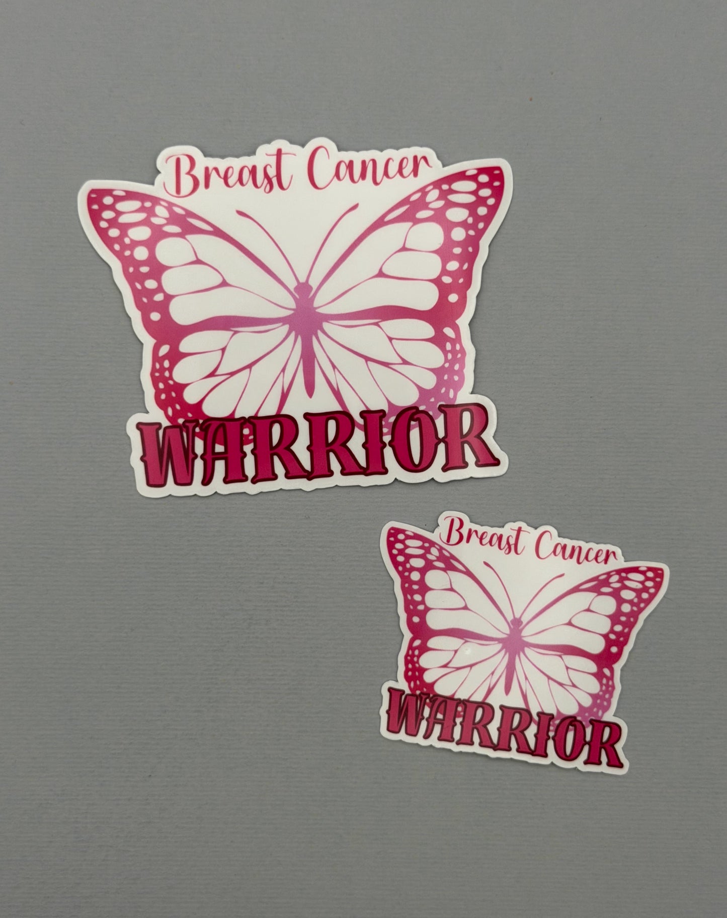 Breast Cancer Warrior Butterfly Sticker or Magnet