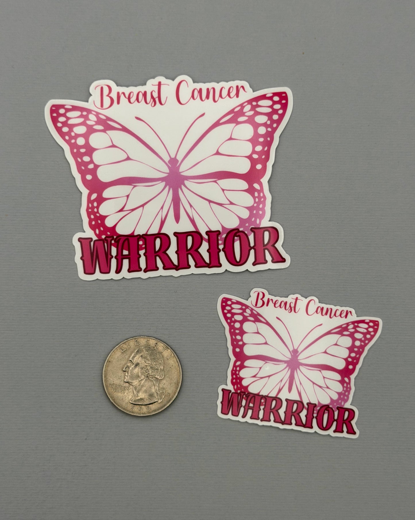 Breast Cancer Warrior Butterfly Sticker or Magnet