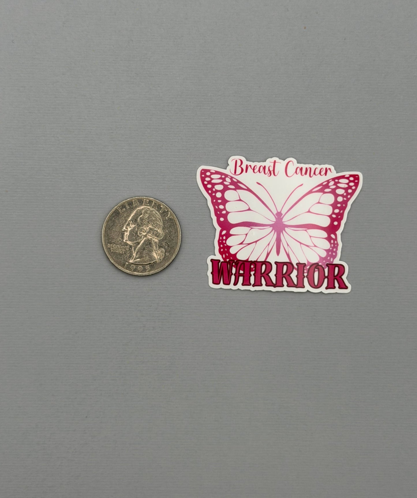 Breast Cancer Warrior Butterfly Sticker or Magnet