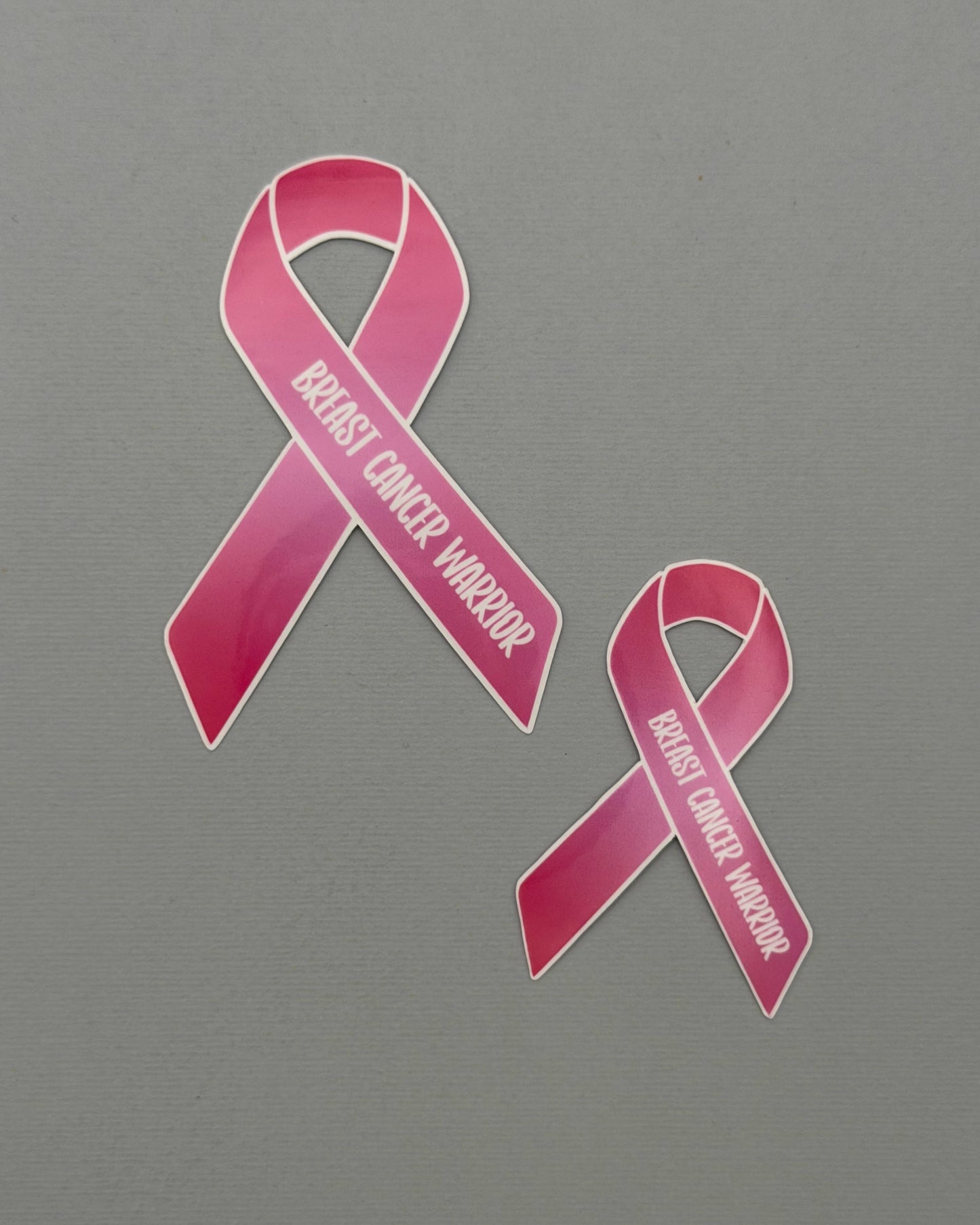 Breast Cancer Warrior Ribbon Sticker or Magnet