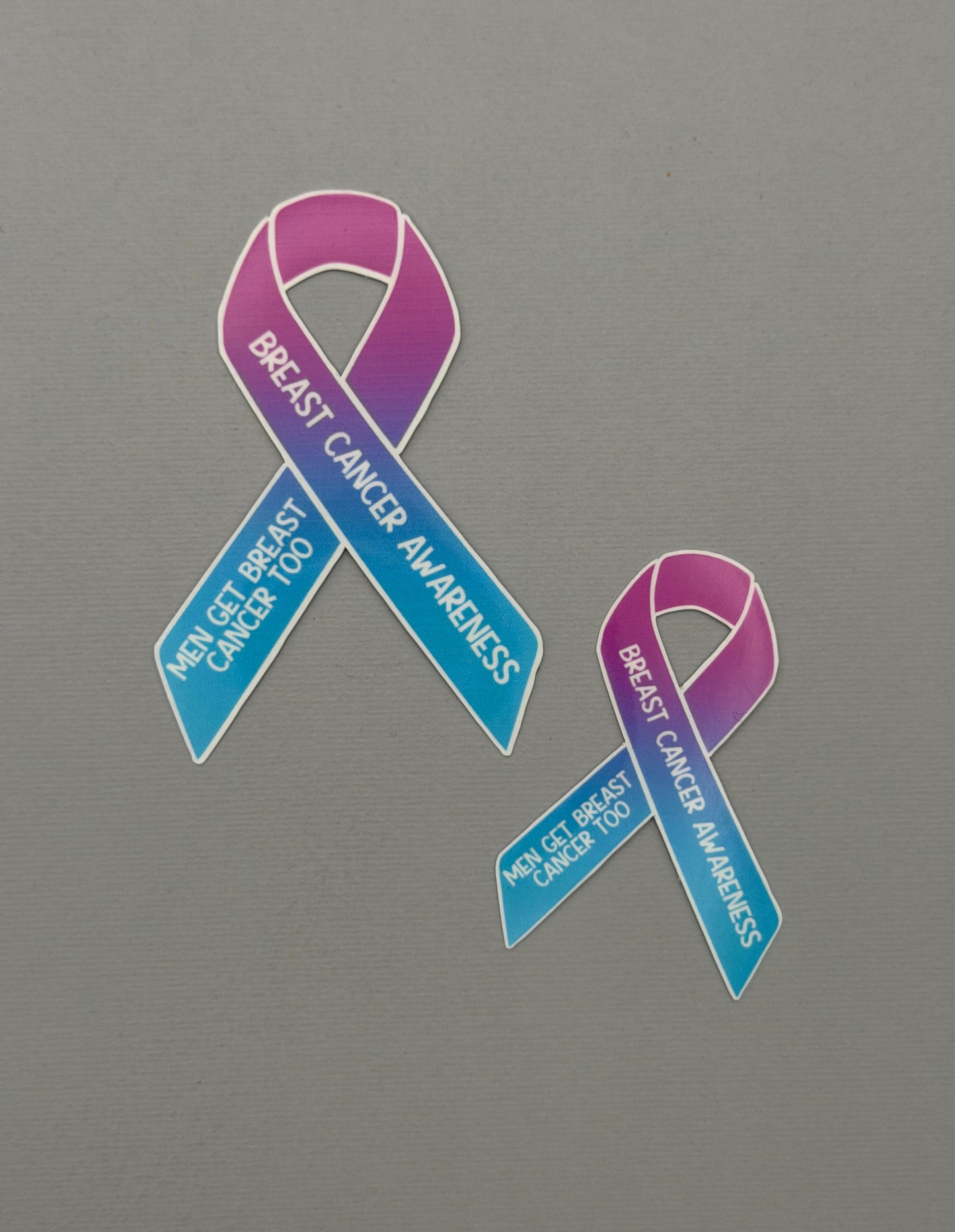 Breast Cancer Awareness Ribbon Men Get Breast Cancer too Sticker or Magnet