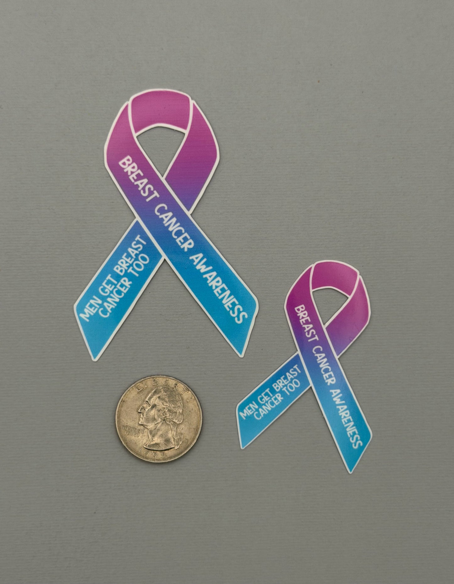 Breast Cancer Awareness Ribbon Men Get Breast Cancer too Sticker or Magnet