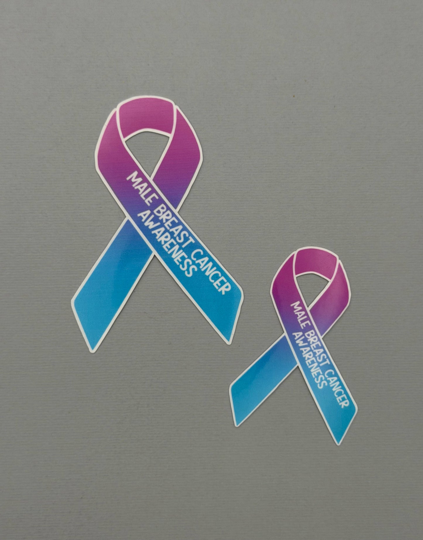 Male Breast Cancer Awareness Ribbon Sticker or Magnet