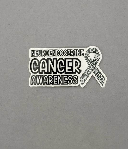 Neuroendocrine Cancer Awareness with Ribbon Sticker