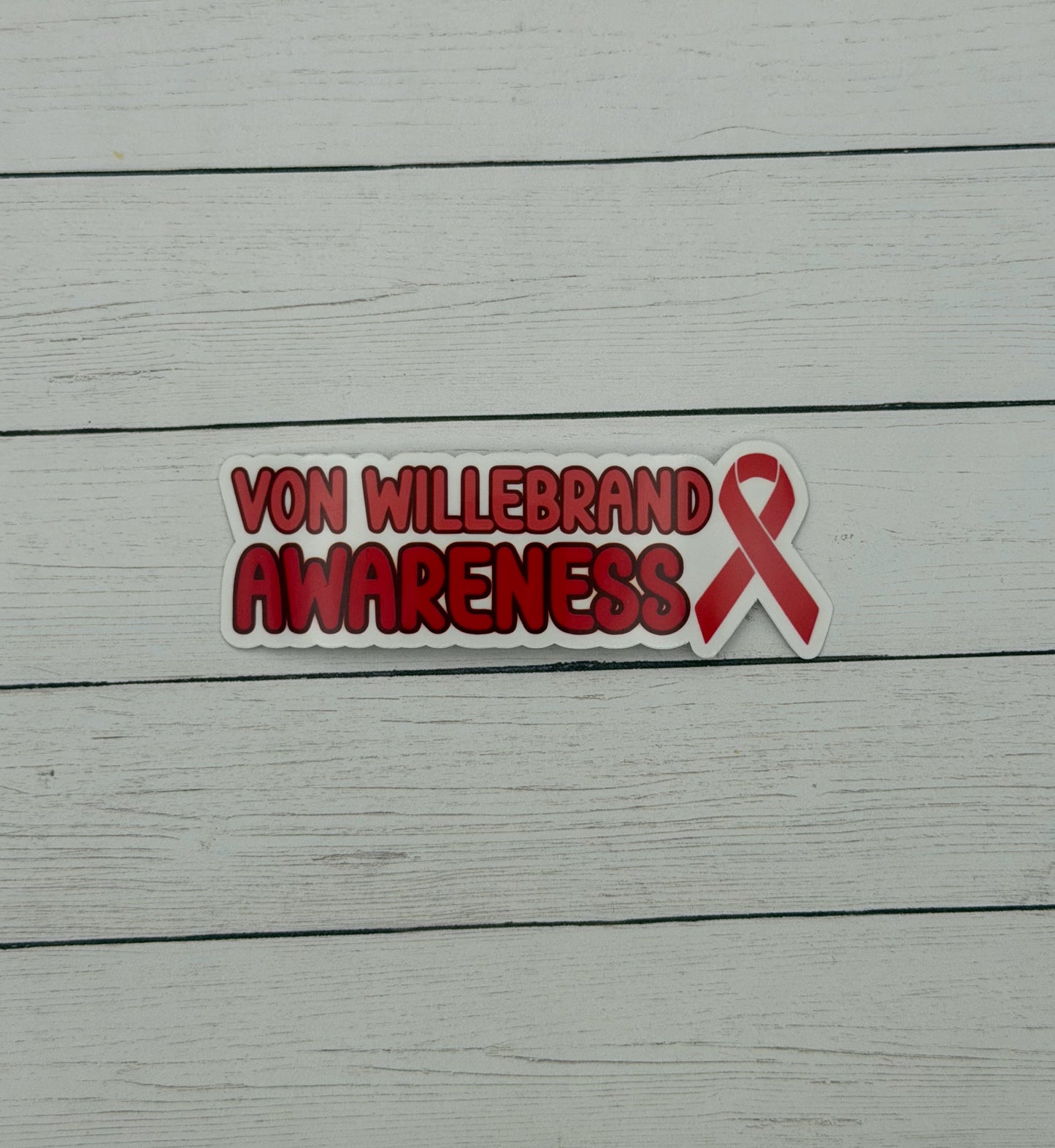 Von Willebrand Disease Awareness with Ribbon Sticker