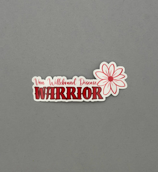 Von Willebrand Disease Warrior Flower Sticker