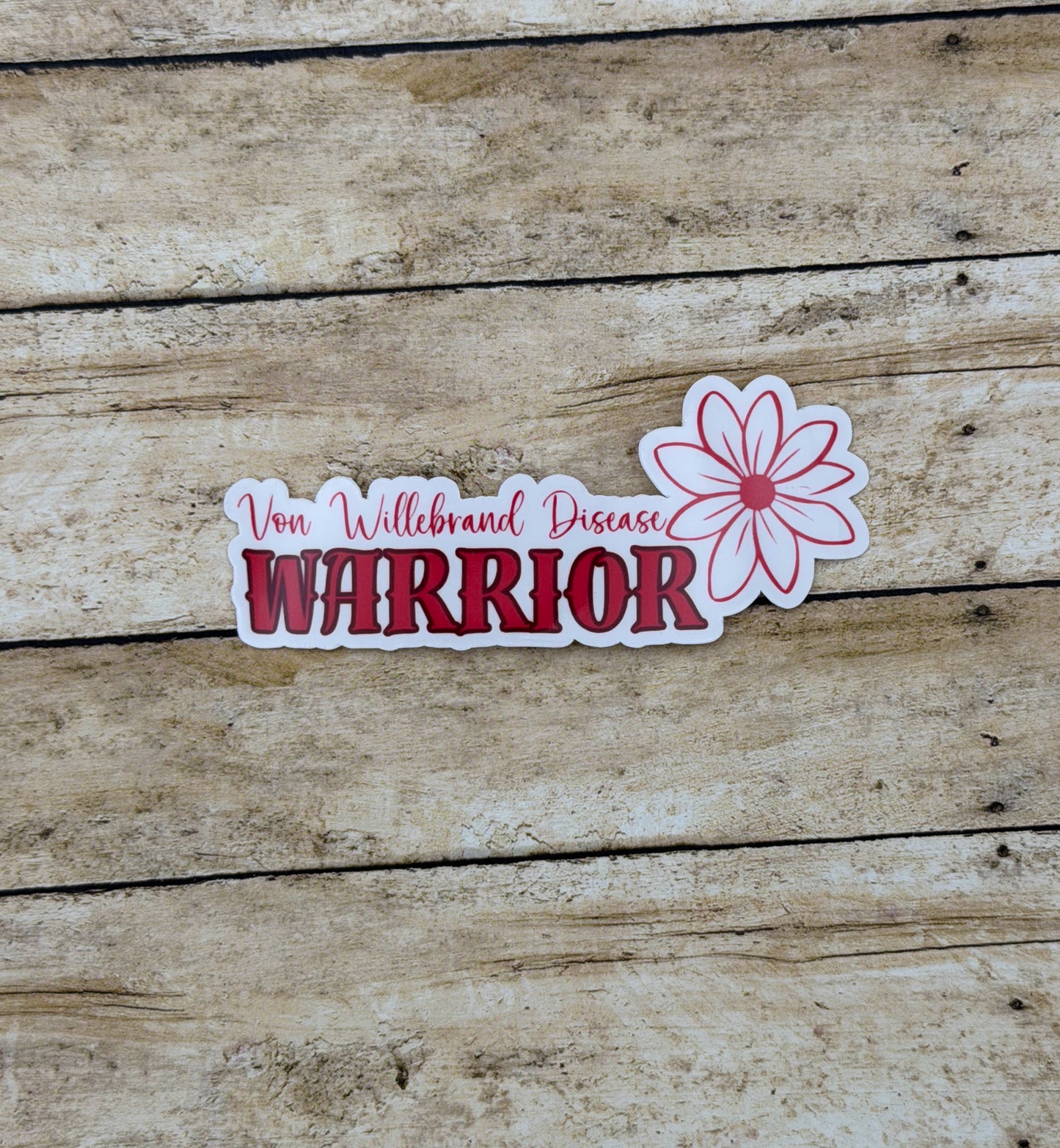 Von Willebrand Disease Warrior Flower Sticker