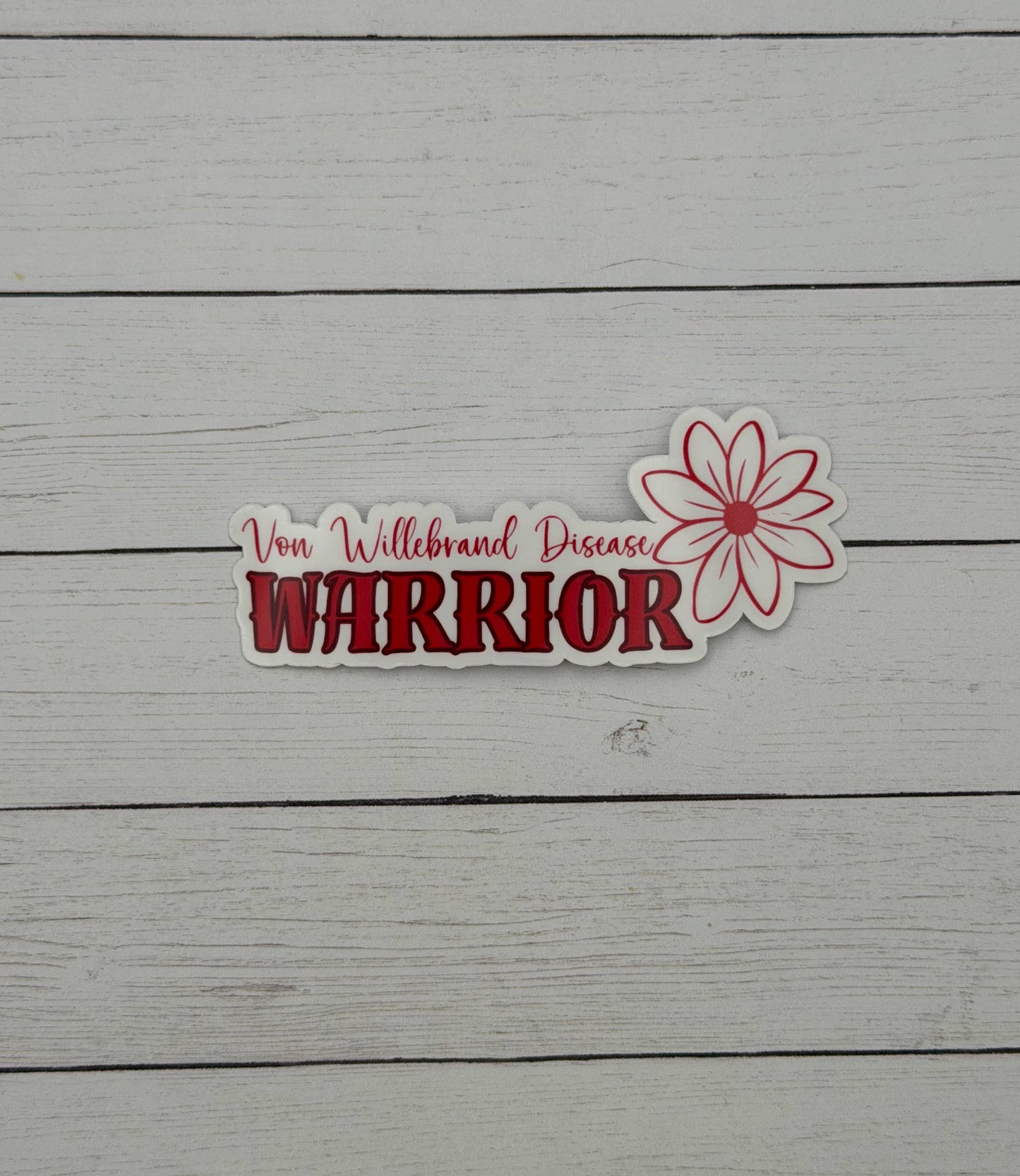 Von Willebrand Disease Warrior Flower Sticker