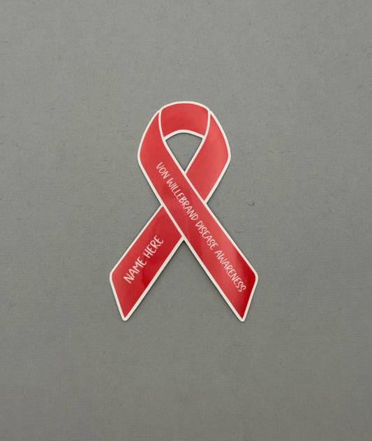 Von Willebrand Disease Awareness Custom Ribbon Sticker