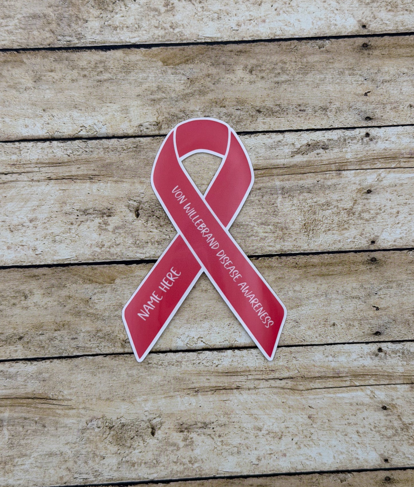 Von Willebrand Disease Awareness Custom Ribbon Sticker