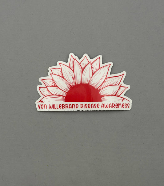 Von Willebrand Disease Awareness Sunflower Sticker