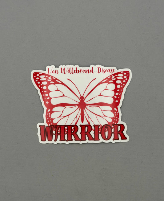Von Willebrand Disease Warrior Butterfly Sticker