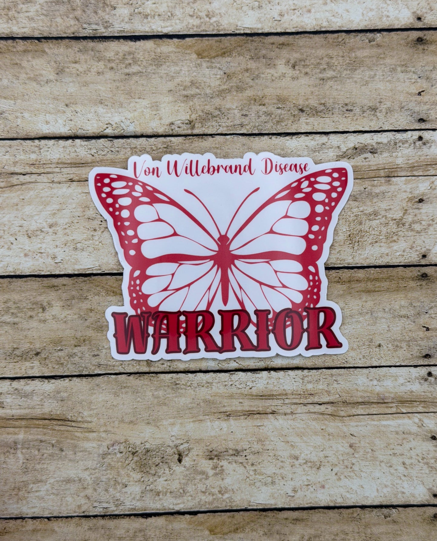 Von Willebrand Disease Warrior Butterfly Sticker