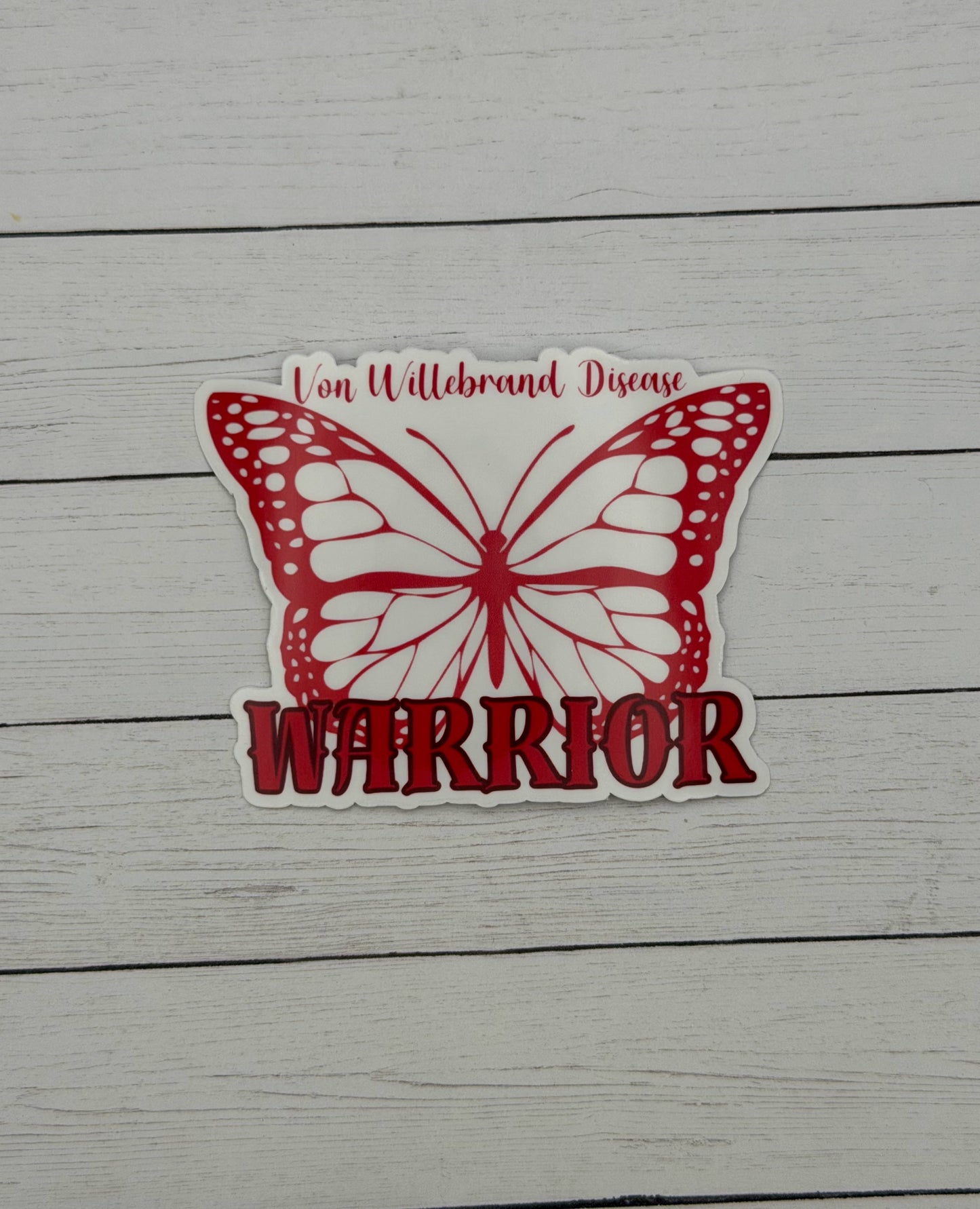 Von Willebrand Disease Warrior Butterfly Sticker