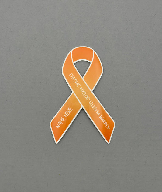 Chronic Myeloid Leukemia Warrior Custom Ribbon Sticker