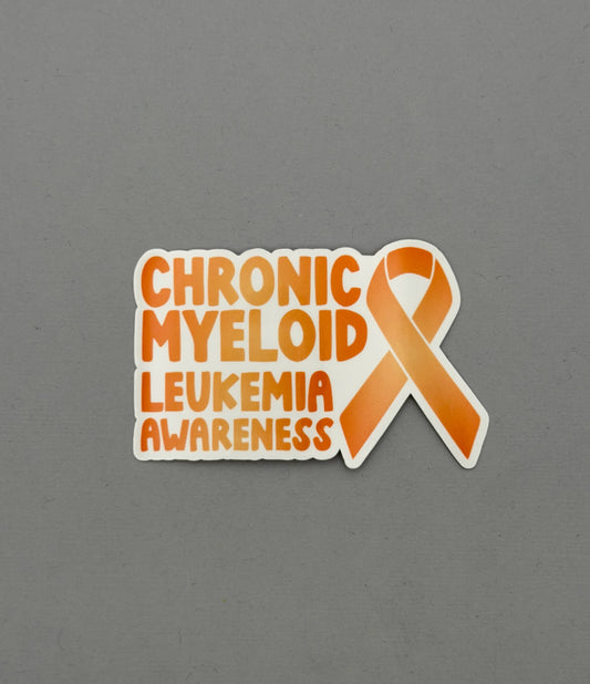 Chronic Myeloid Leukemia Awareness with Ribbon Sticker