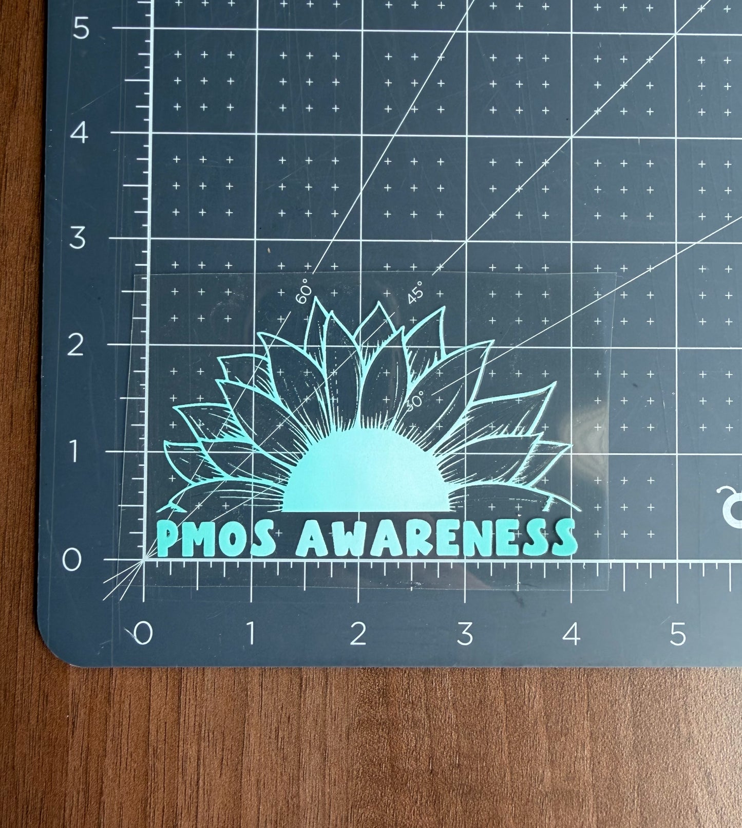 PMOS Awareness Sunflower Car Decal | Polyendocrine Metabolic Ovarian Syndrome