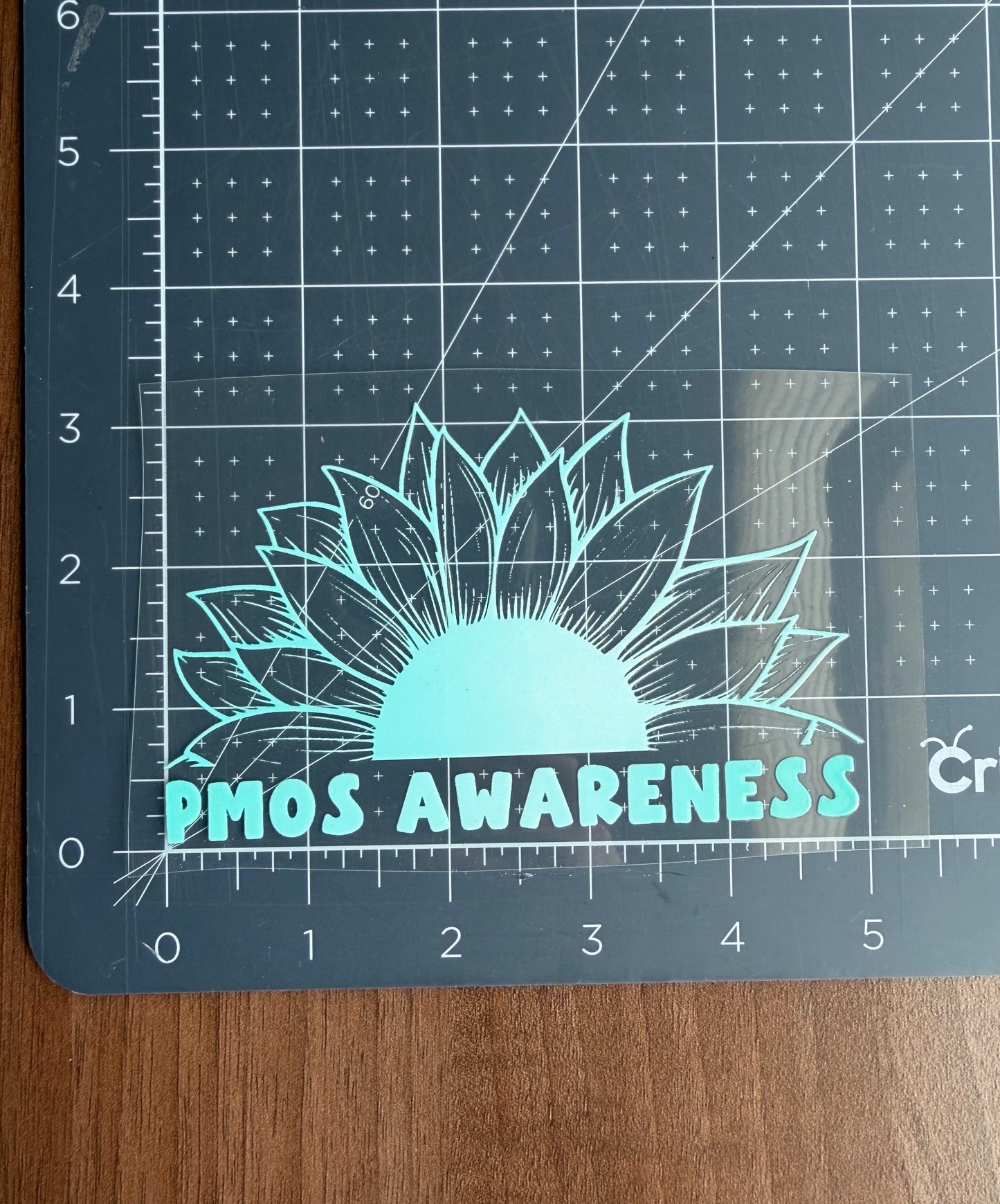 PMOS Awareness Sunflower Car Decal | Polyendocrine Metabolic Ovarian Syndrome