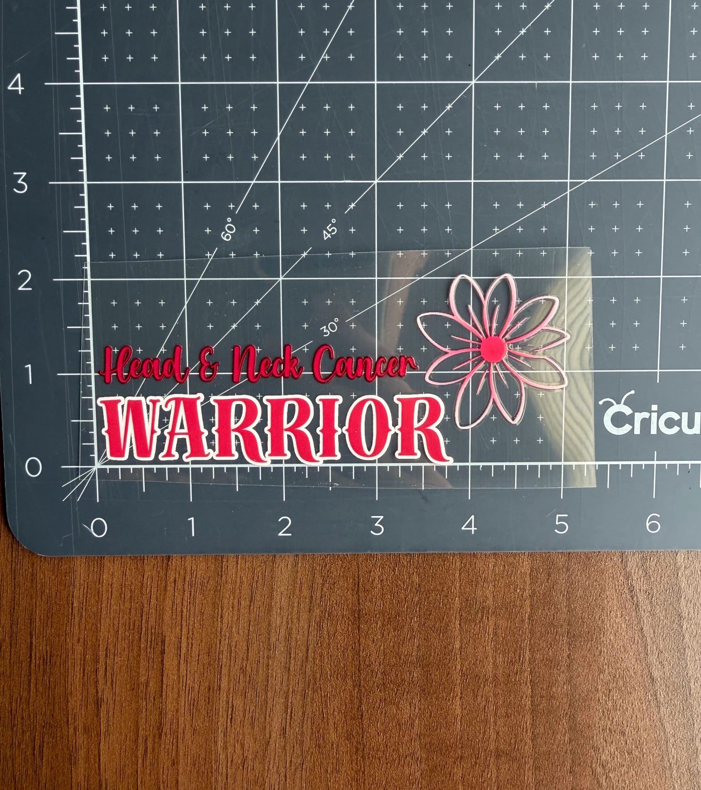 Head and Neck Cancer Warrior Flower Car Decal