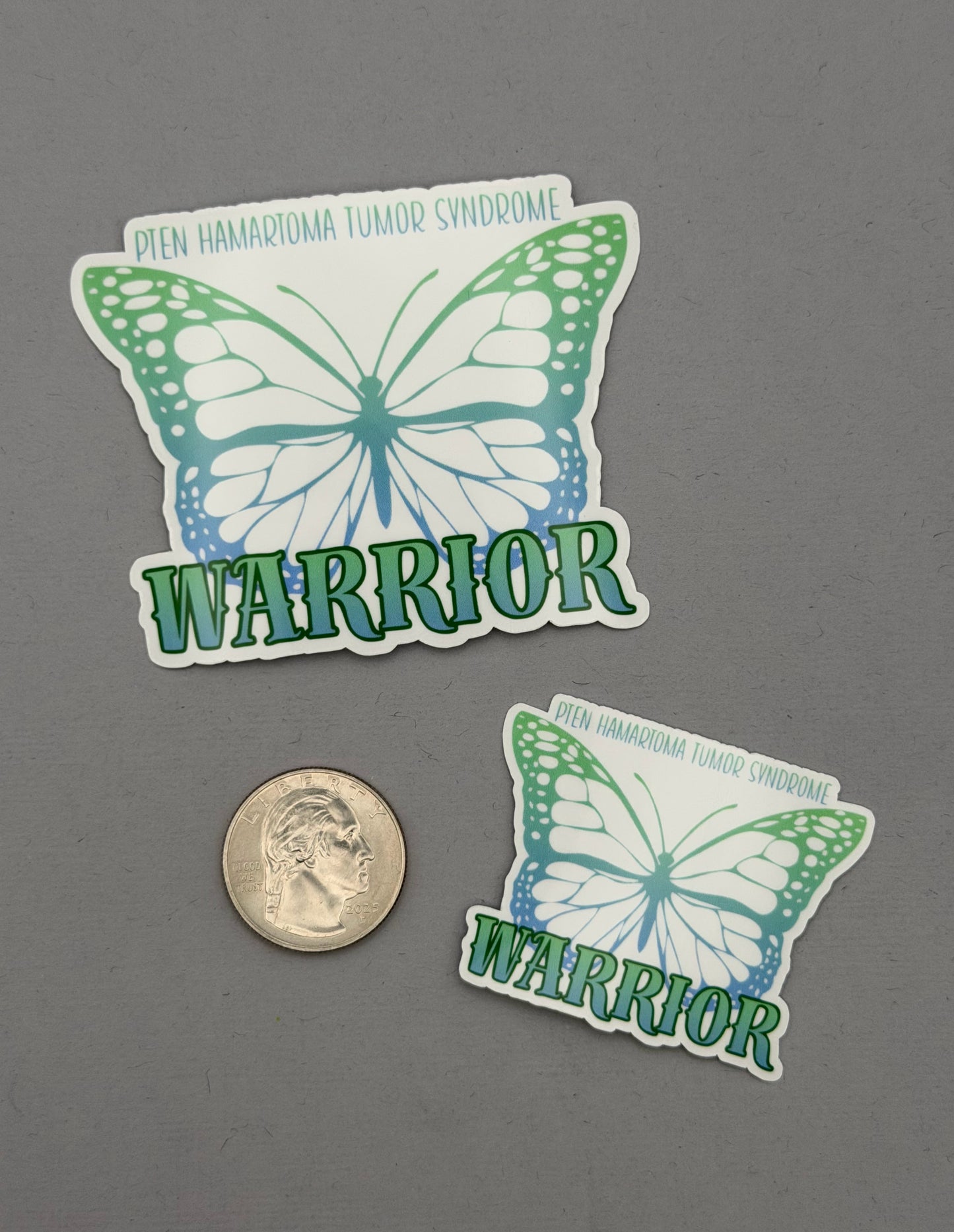 PTEN Hamartoma Tumor Syndrome Warrior Butterfly Sticker