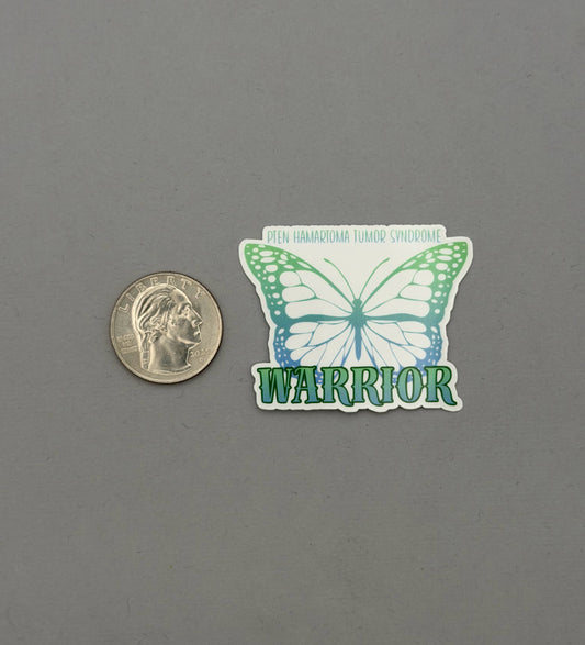 PTEN Hamartoma Tumor Syndrome Warrior Butterfly Sticker