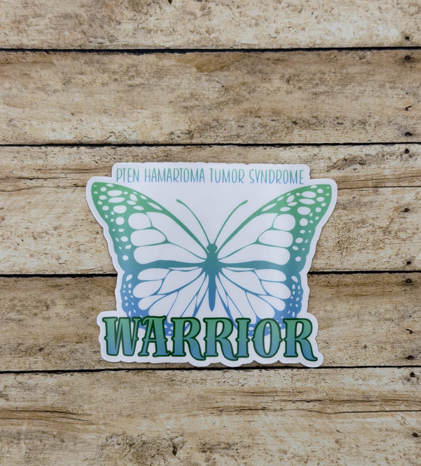 PTEN Hamartoma Tumor Syndrome Warrior Butterfly Sticker