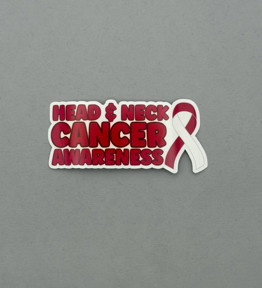 Head & Neck Cancer Awareness with Ribbon Sticker