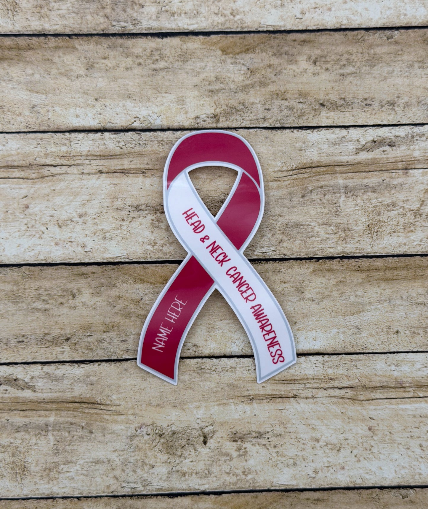 Head & Neck Cancer Awareness Custom Ribbon Sticker