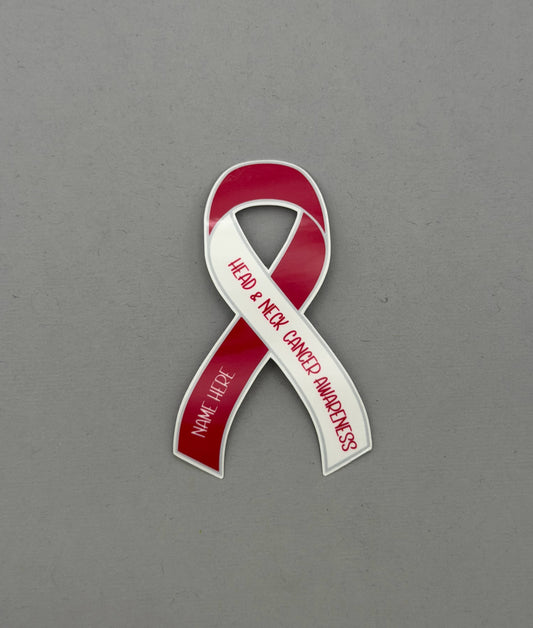 Head & Neck Cancer Awareness Custom Ribbon Sticker