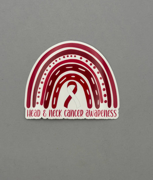 Head & Neck Cancer Awareness Rainbow Sticker