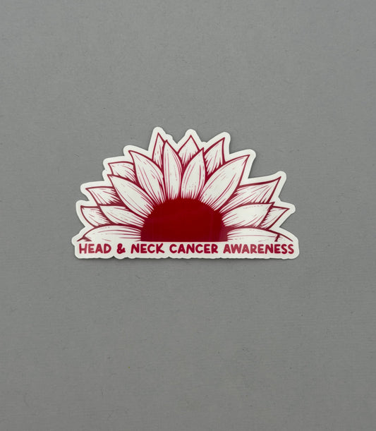 Head & Neck Cancer Awareness Sunflower Sticker