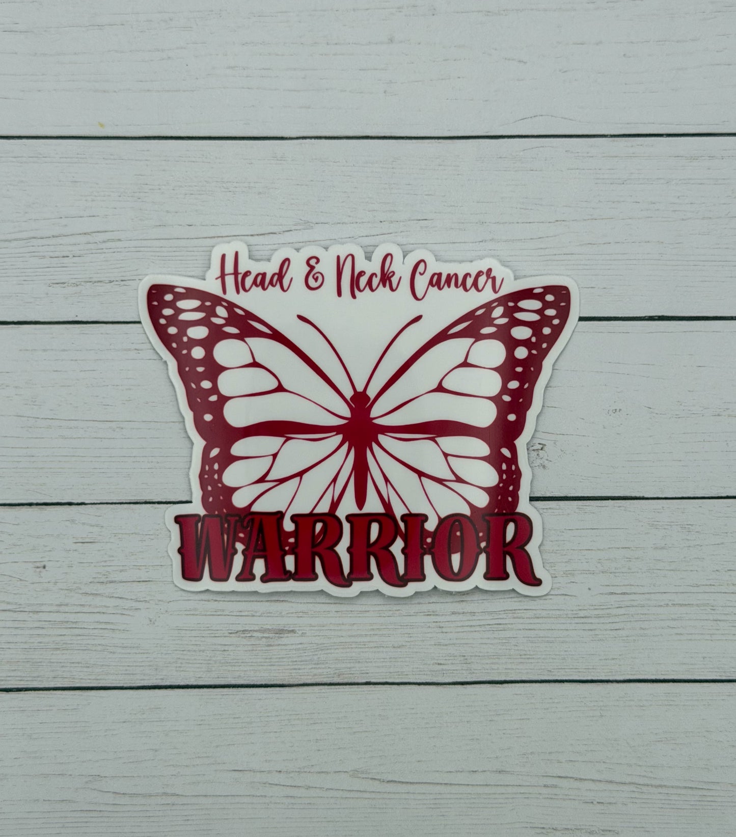 Head & Neck Cancer Warrior Butterfly Sticker